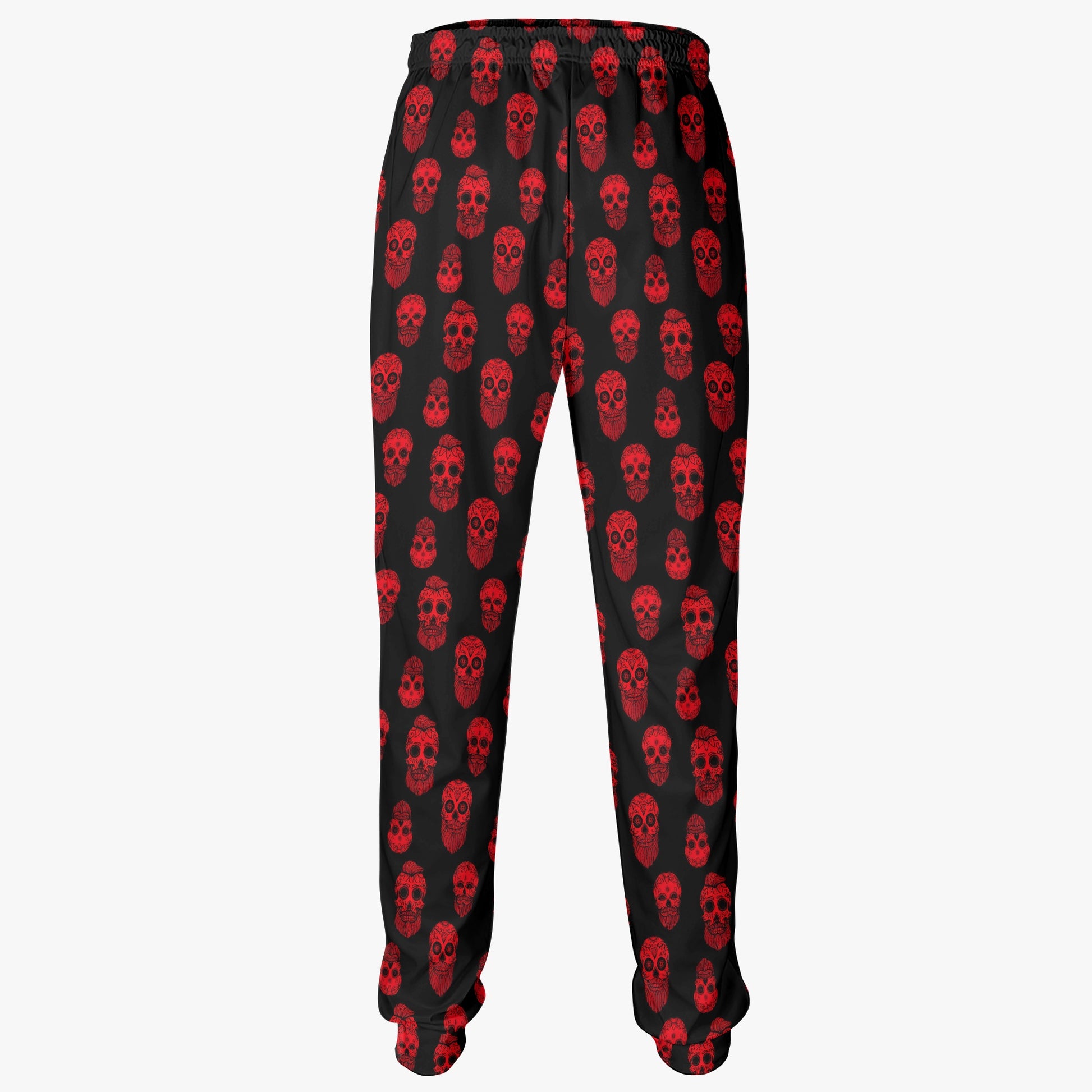 Black and Red Skull Print Sweatpants - Gothic Streetwear Essentials