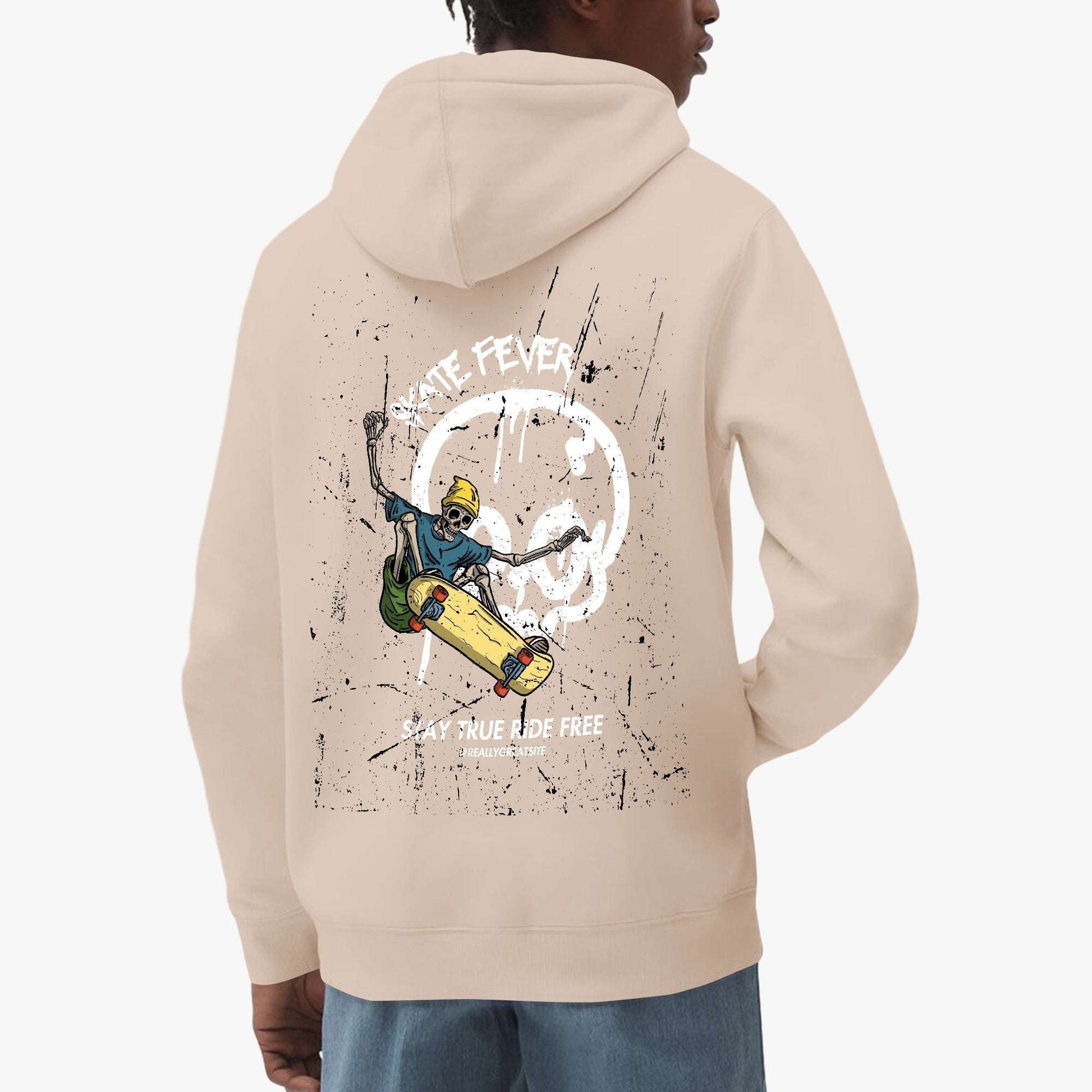 Skate Fever Hoodie – Bold Skull and Skateboard Design