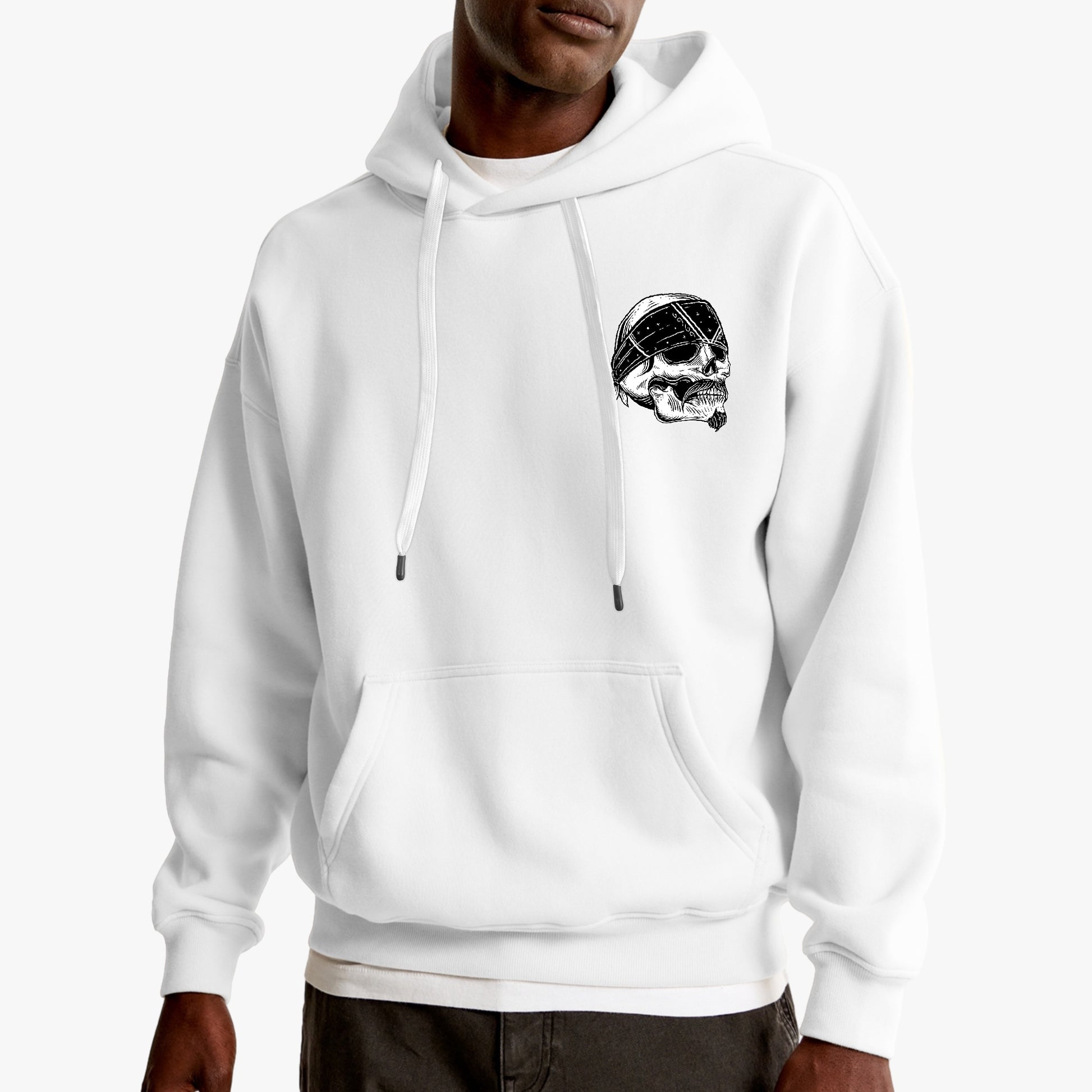 Good Vibes Skull Hoodie – Edgy Bandana Skull Graphic Design