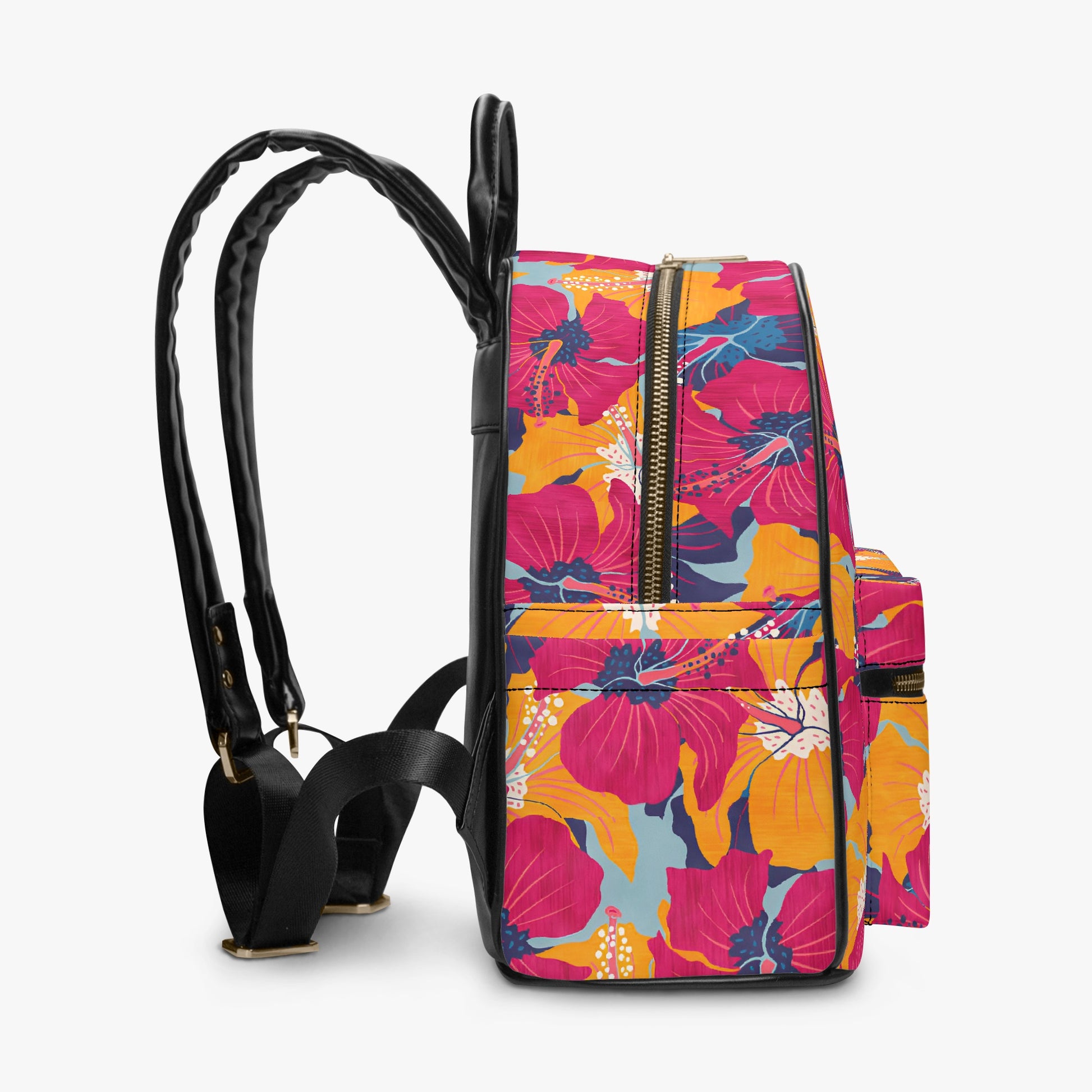 Hibiscus Hues Mini Backpack: Tropical Floral Paradise