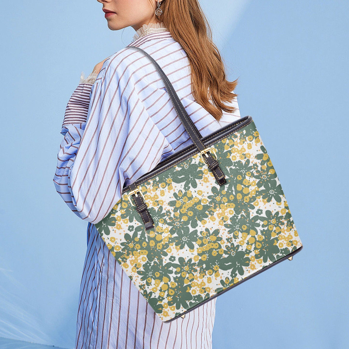 Vintage-Inspired Floral Tote Bag - Classic Style for Everyday, Work, or Travel