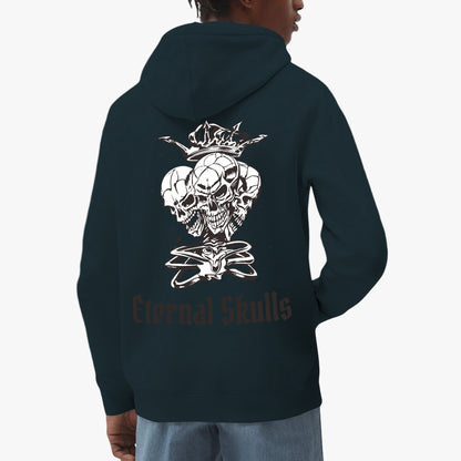 Eternal Skulls Hoodie – Gothic Multi-Skull Crown Design