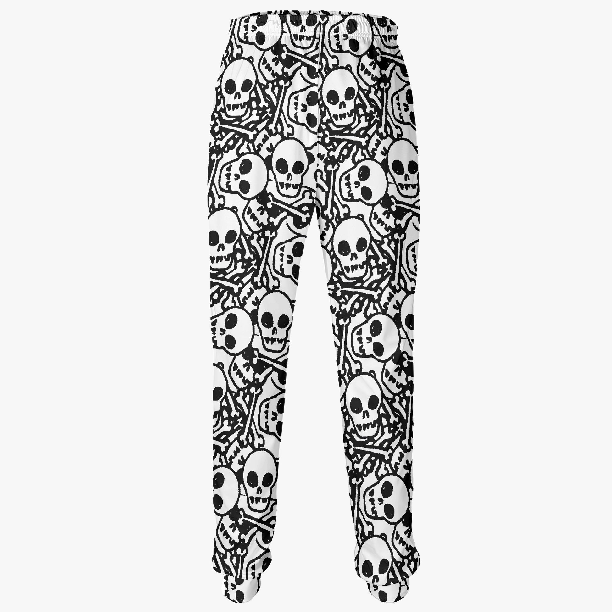 Bold Black & White Skull Sweatpants - Gothic Streetwear Staple