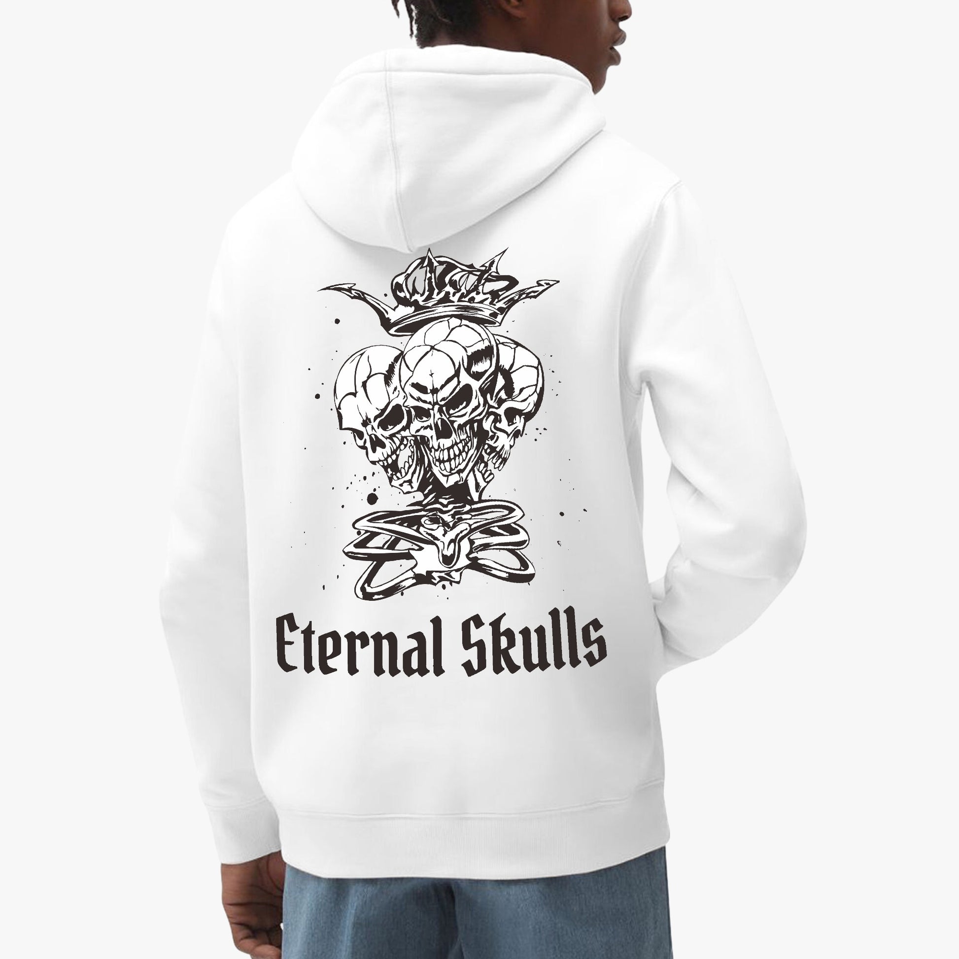 Eternal Skulls Hoodie – Gothic Multi-Skull Crown Design