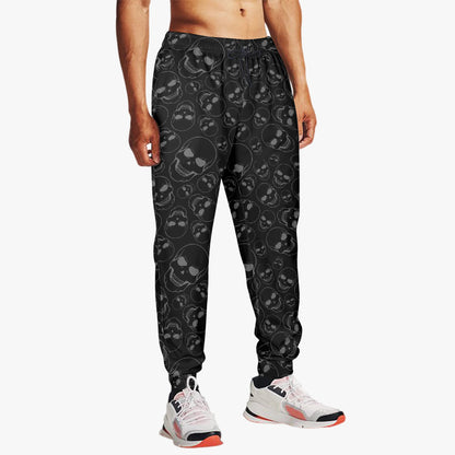 Black Skull Print Joggers - Sleek Gothic Loungewear