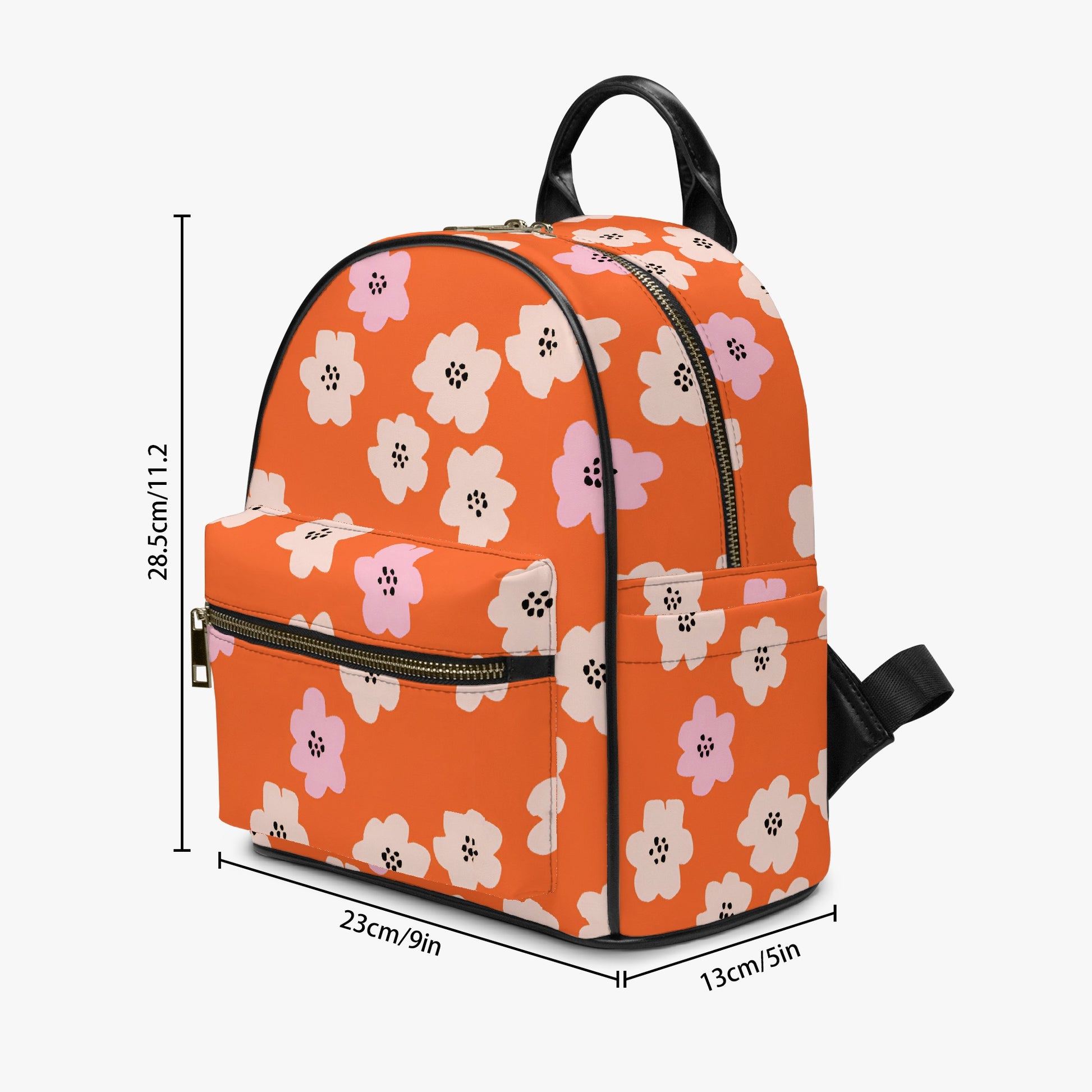 Blossom Burst Mini Backpack: A Floral Fantasy in Orange