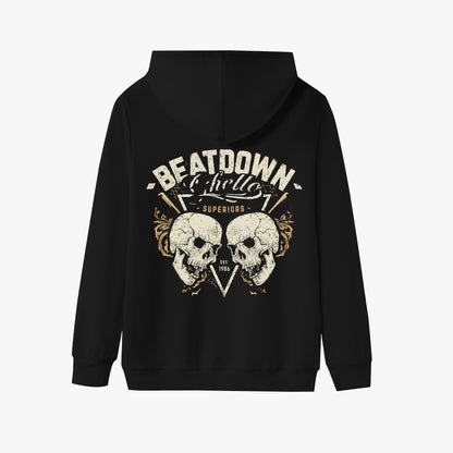 Beatdown Skull Hoodie - Available in Klein Blue, Deep Gray, Navy Blue, and Black