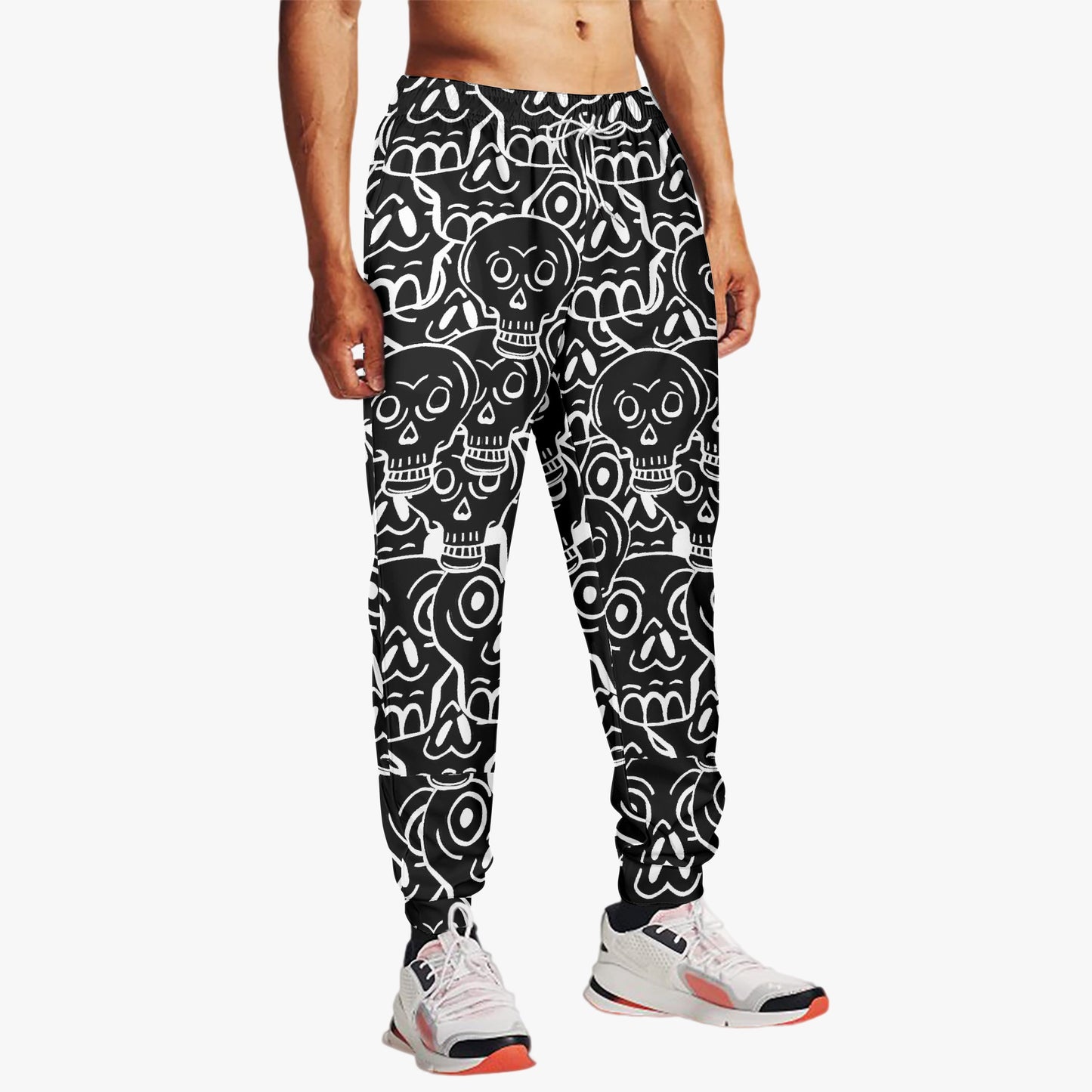 Spooky Chic: All-Over Print Skull Joggers