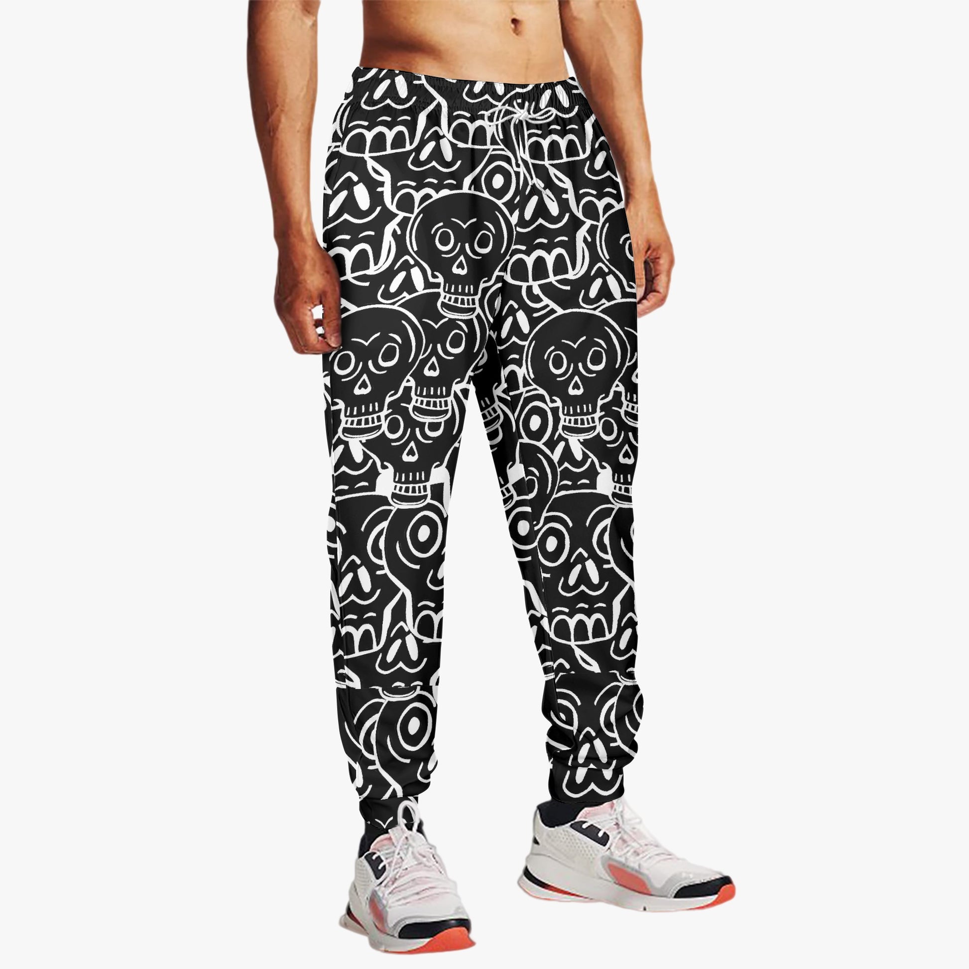 Spooky Chic: All-Over Print Skull Joggers