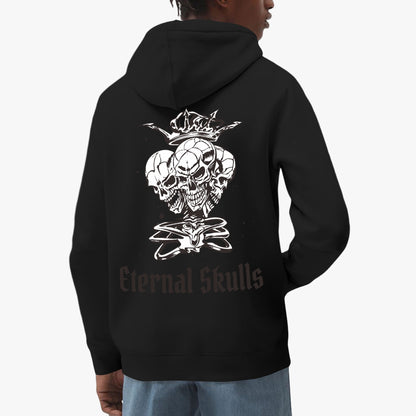 Eternal Skulls Hoodie – Gothic Multi-Skull Crown Design