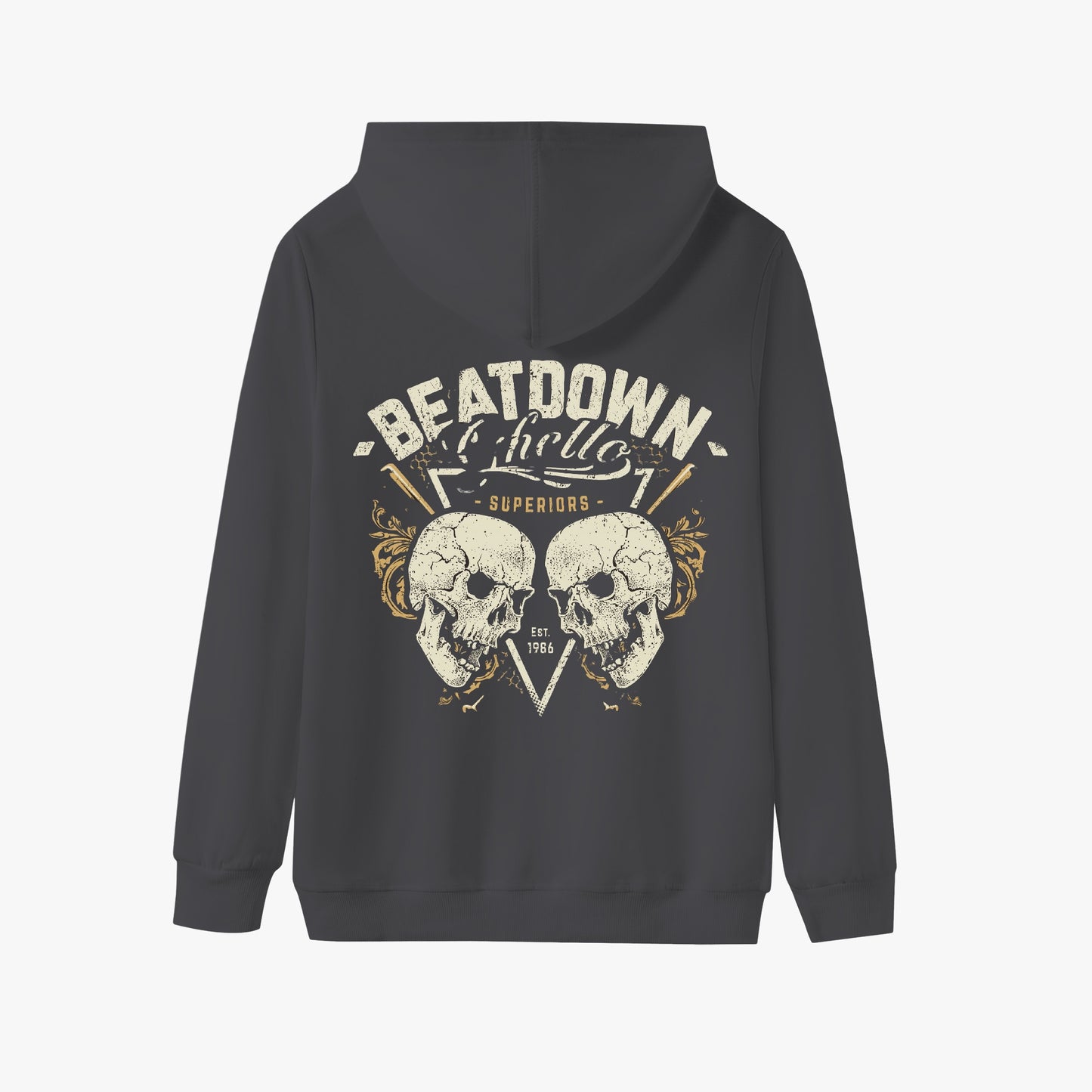 Beatdown Skull Hoodie - Available in Klein Blue, Deep Gray, Navy Blue, and Black