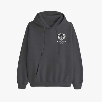 Western Cowboy Skull Pullover Hoodie with Crossed Pistols