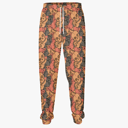 Earth-Toned Skull Print Sweatpants - Unique Gothic Loungewear