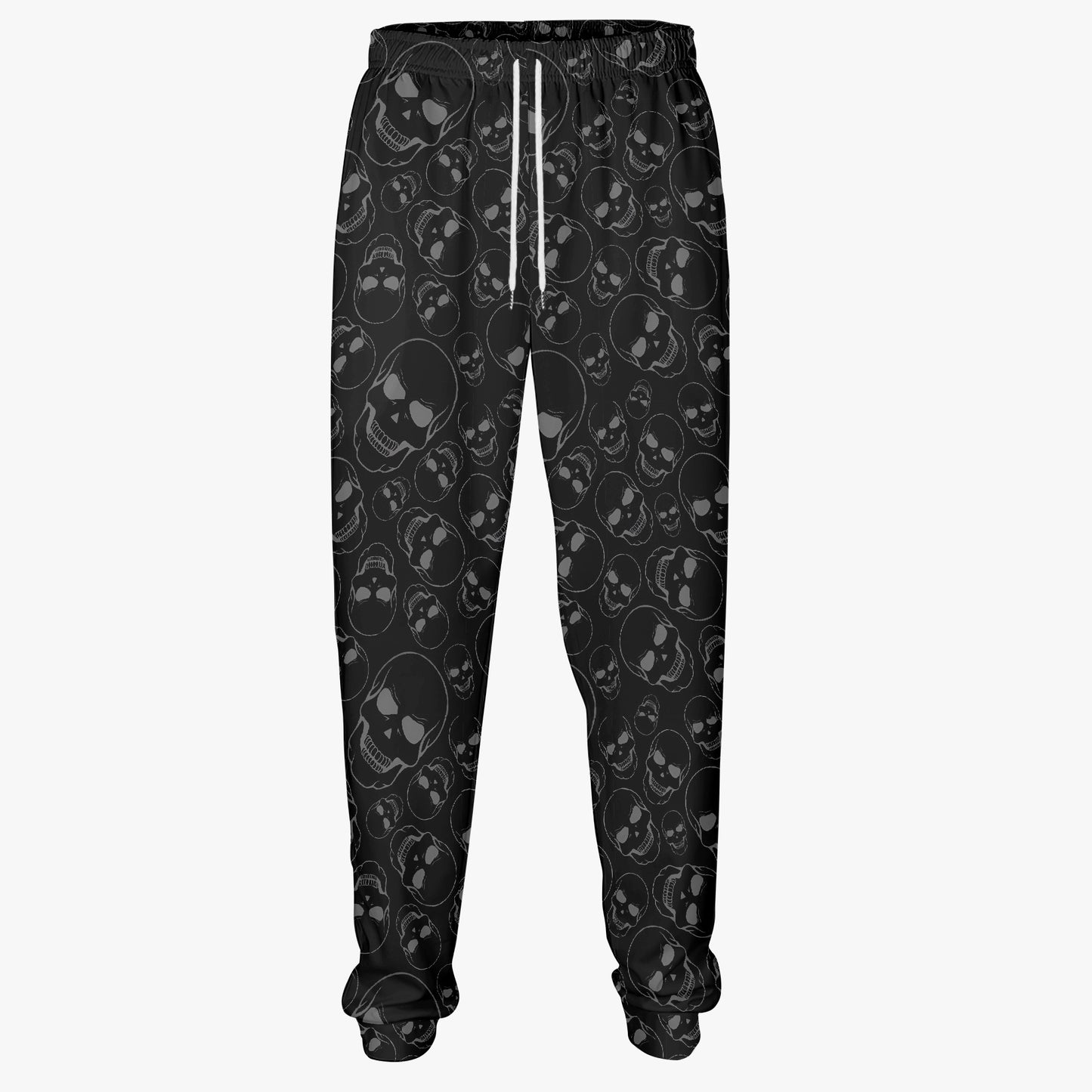 Black Skull Print Joggers - Sleek Gothic Loungewear