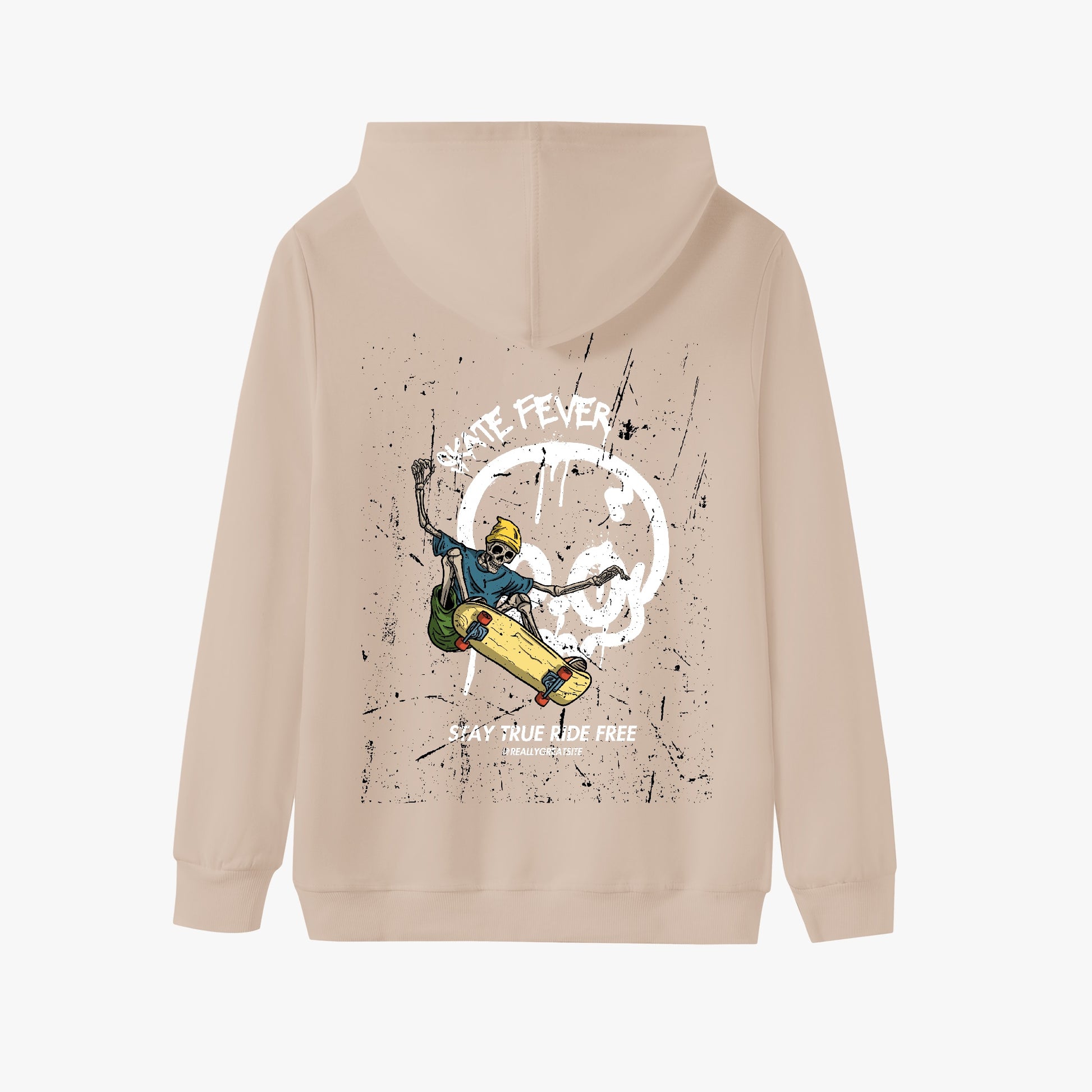 Skate Fever Hoodie – Bold Skull and Skateboard Design