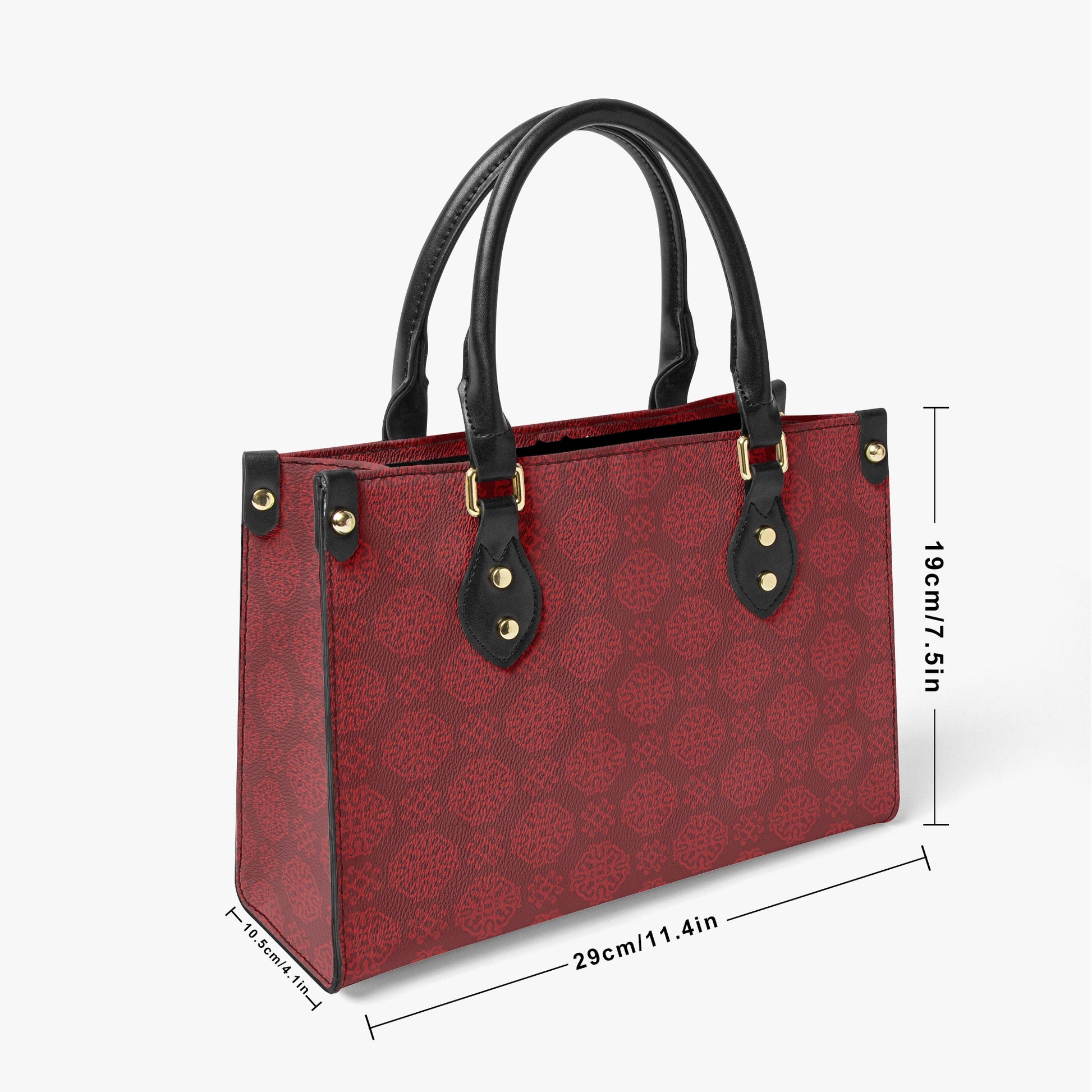 Sophisticated Red Tote Bag with Modern Embossed Pattern