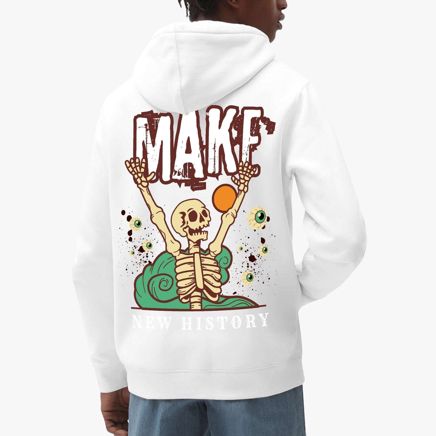 Make New History Hoodie – Bold Skeleton Art with Eye-Catching Graphic