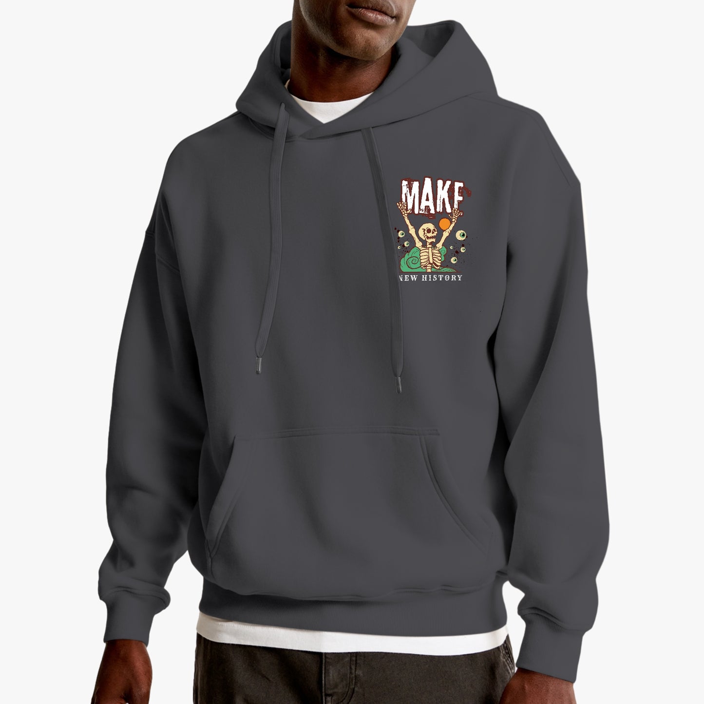 Make New History Hoodie – Bold Skeleton Art with Eye-Catching Graphic