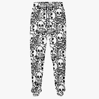 Bold Black & White Skull Sweatpants - Gothic Streetwear Staple