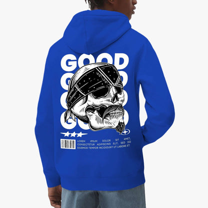 Good Vibes Skull Hoodie – Edgy Bandana Skull Graphic Design