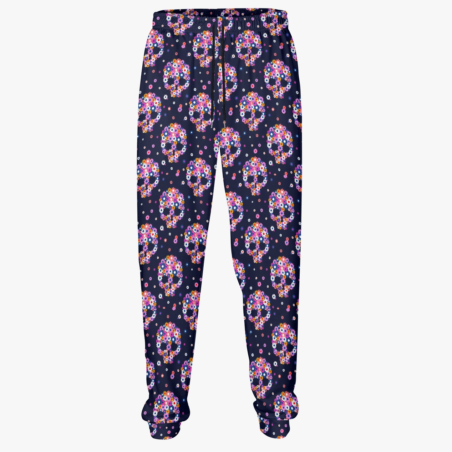 Flower Skull Print Jogger Sweatpants - Stylish & Comfortable Loungewear