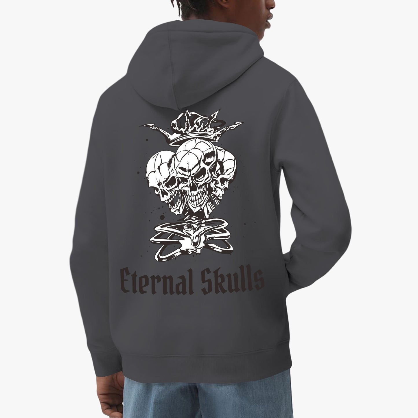 Eternal Skulls Hoodie – Gothic Multi-Skull Crown Design