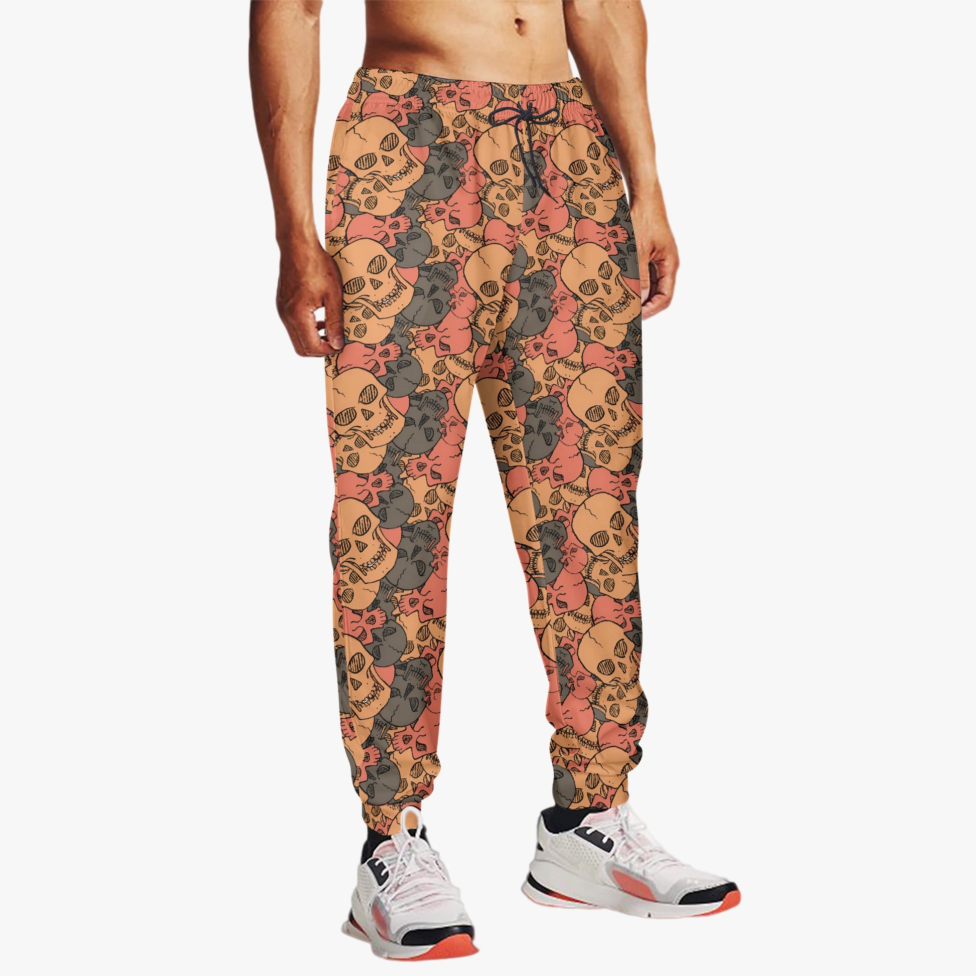 Earth-Toned Skull Print Sweatpants - Unique Gothic Loungewear