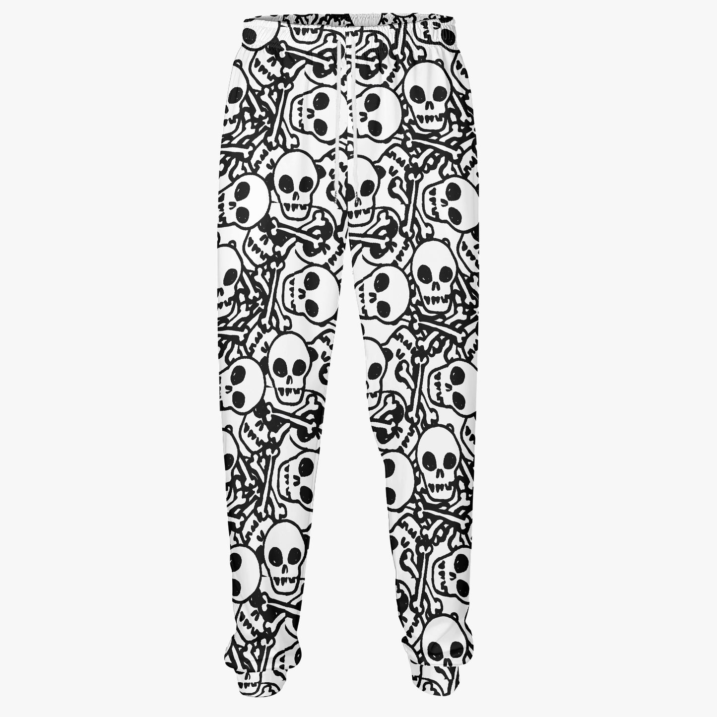 Bold Black & White Skull Sweatpants - Gothic Streetwear Staple