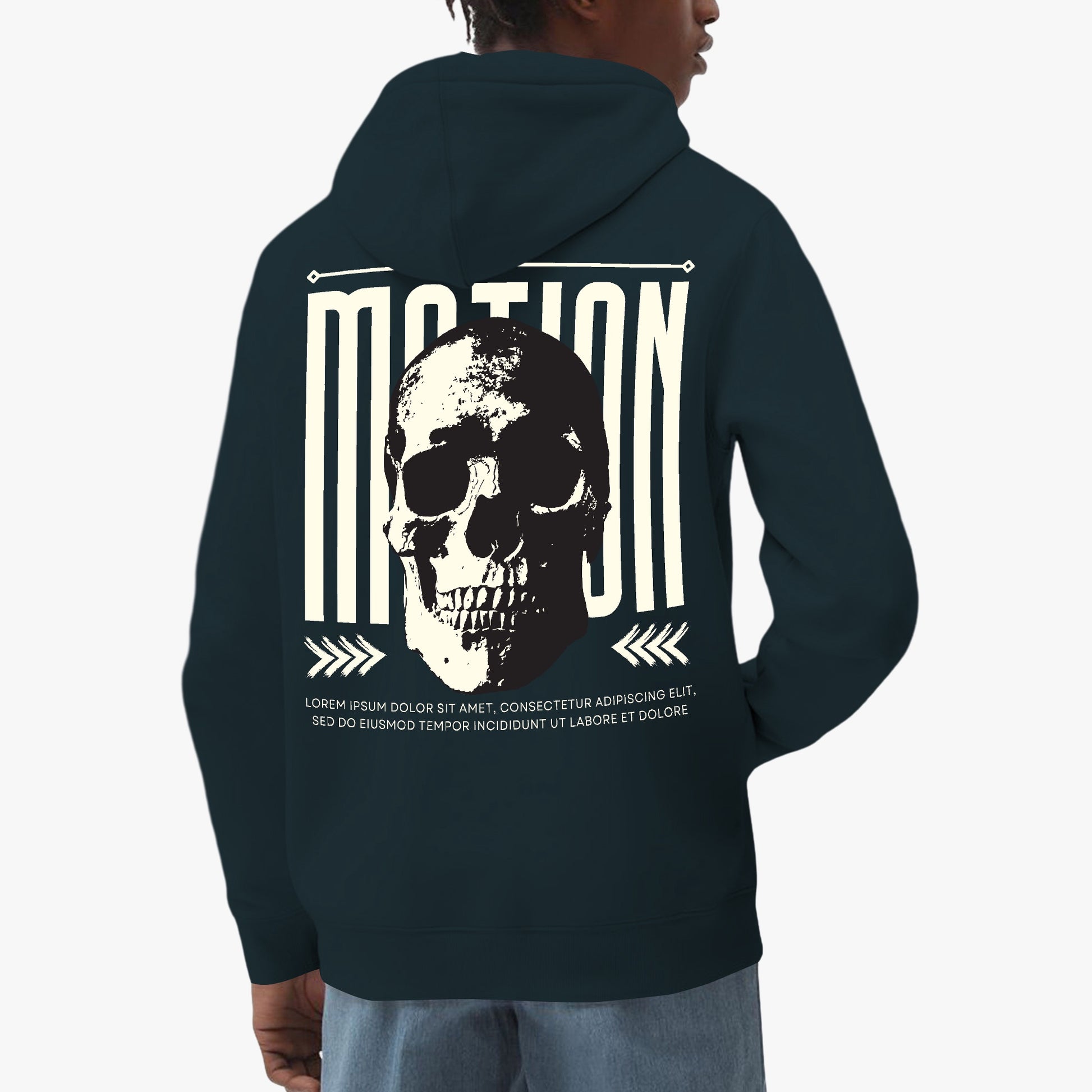 Motion Skull Hoodie – Minimalist Gothic Skull Design