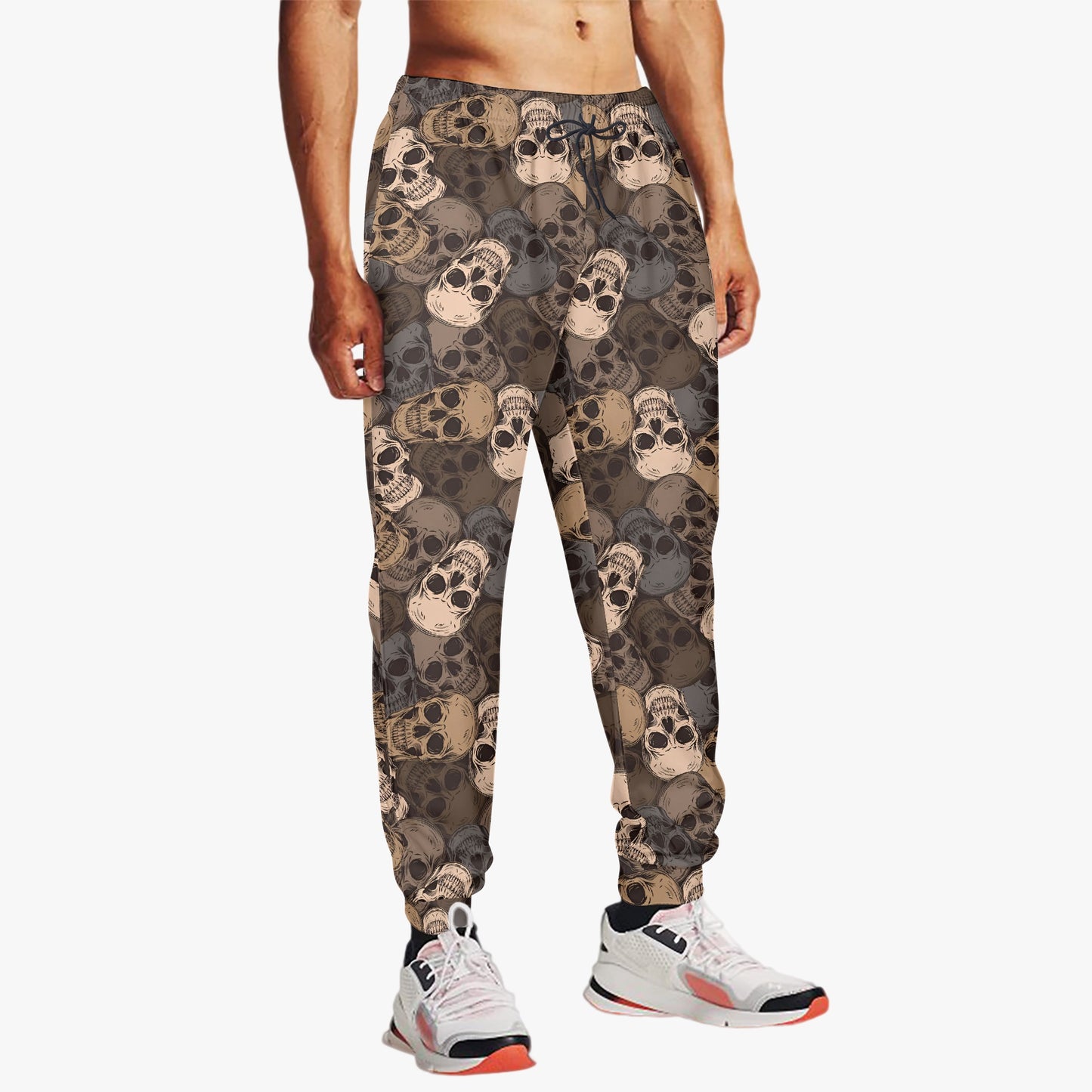 Neutral Skull Print Sweatpants - Earthy Gothic Loungewear