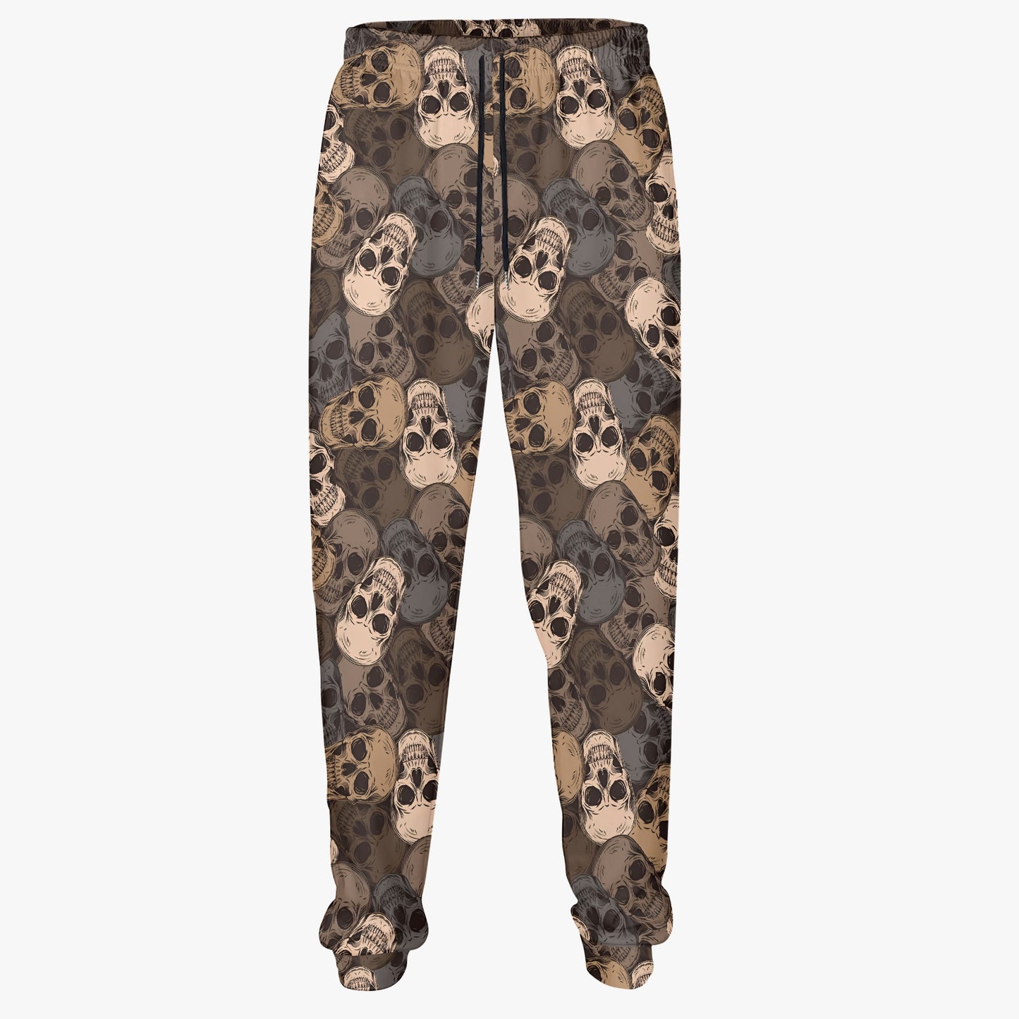 Neutral Skull Print Sweatpants - Earthy Gothic Loungewear