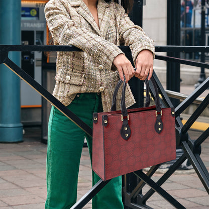 Sophisticated Red Tote Bag with Modern Embossed Pattern