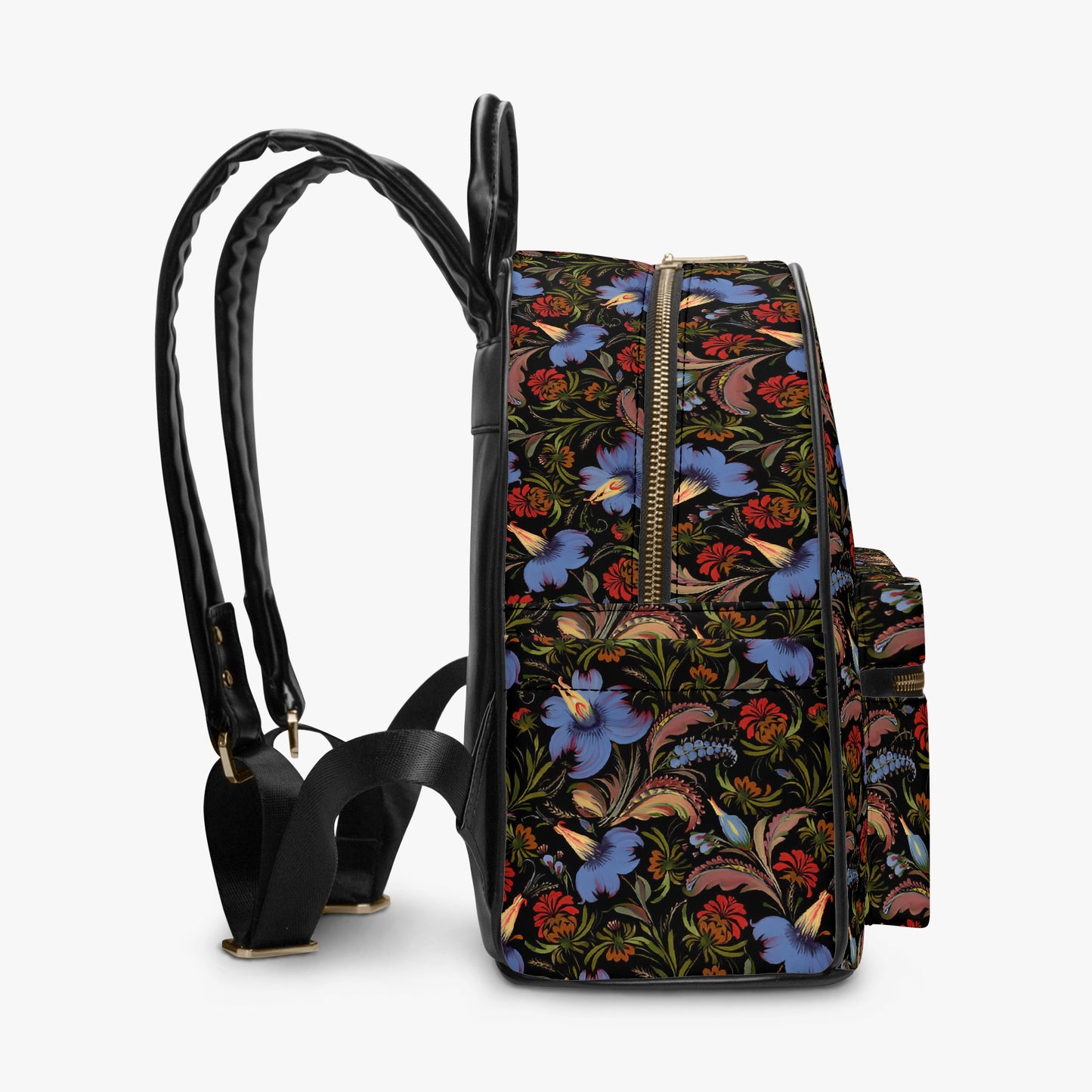 Midnight Bloom Mini Backpack: A Vintage Floral Dream