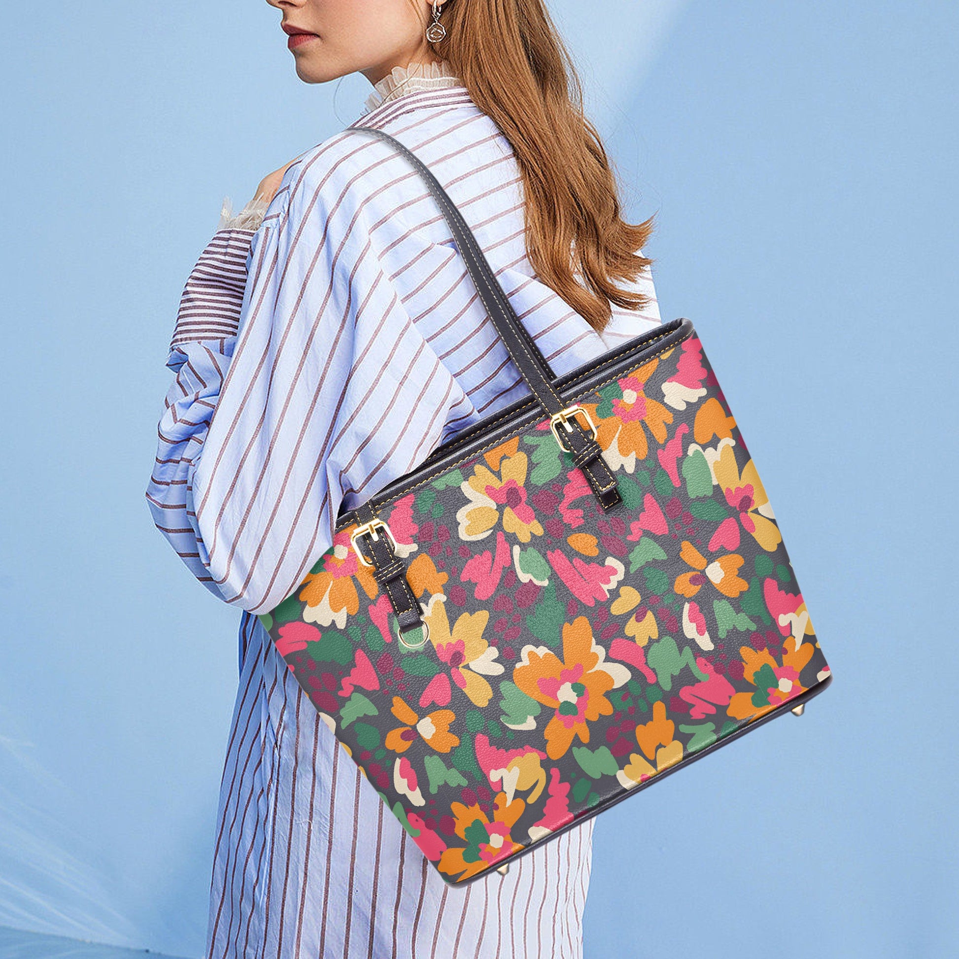 Vibrant Floral Tote Bag - Colorful & Stylish for Everyday, Work, or Travel