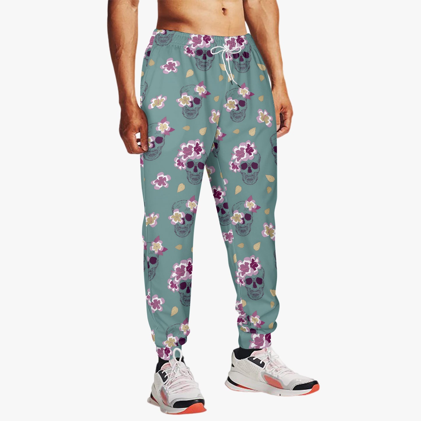 Floral Crown Skull Print Jogger Sweatpants - Stylish & Comfortable Loungewear