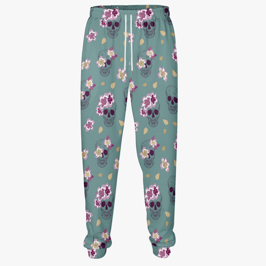 Floral Crown Skull Print Jogger Sweatpants - Stylish & Comfortable Loungewear