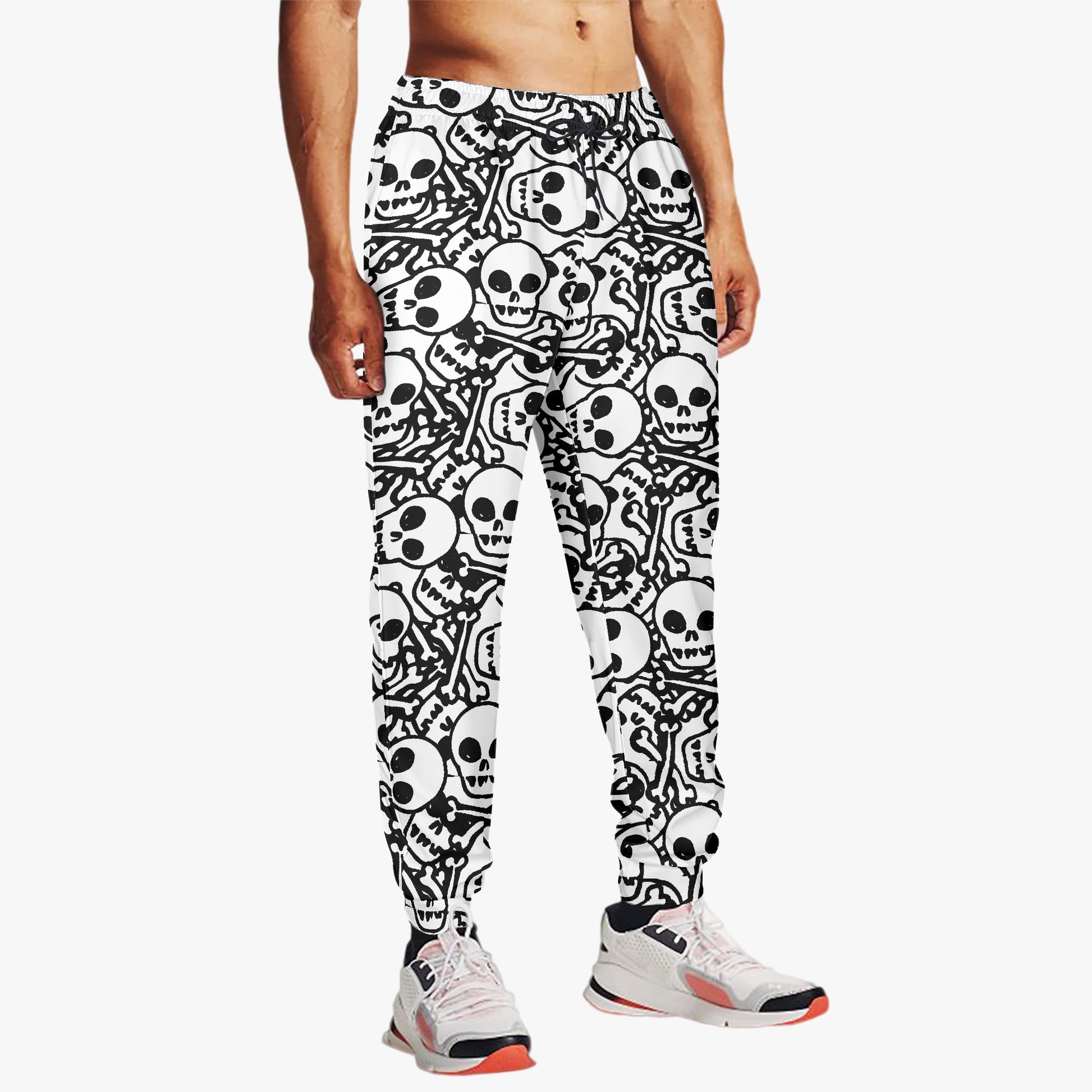 Bold Black & White Skull Sweatpants - Gothic Streetwear Staple