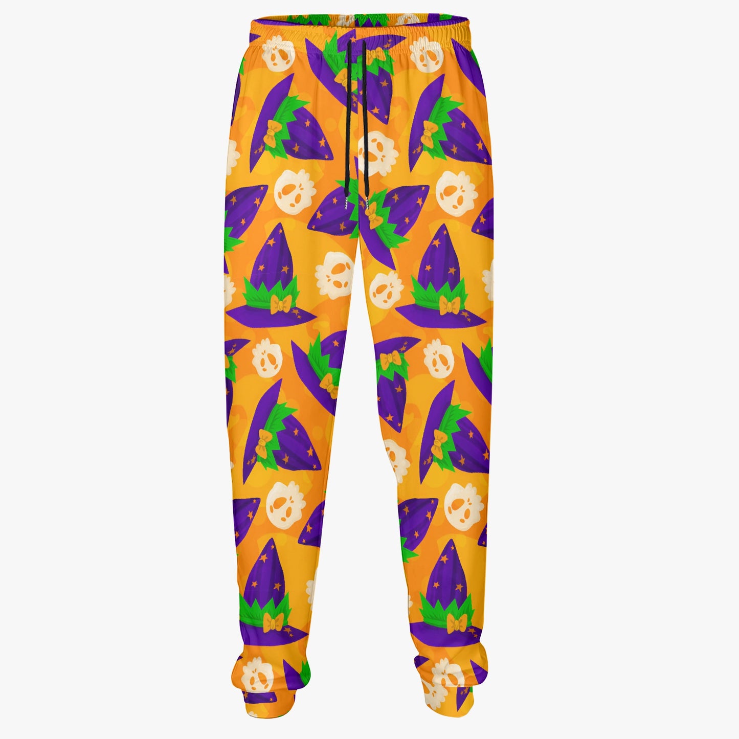 Spooky Fun All Year Round: Witch Hat and Skull All-Over Print Joggers