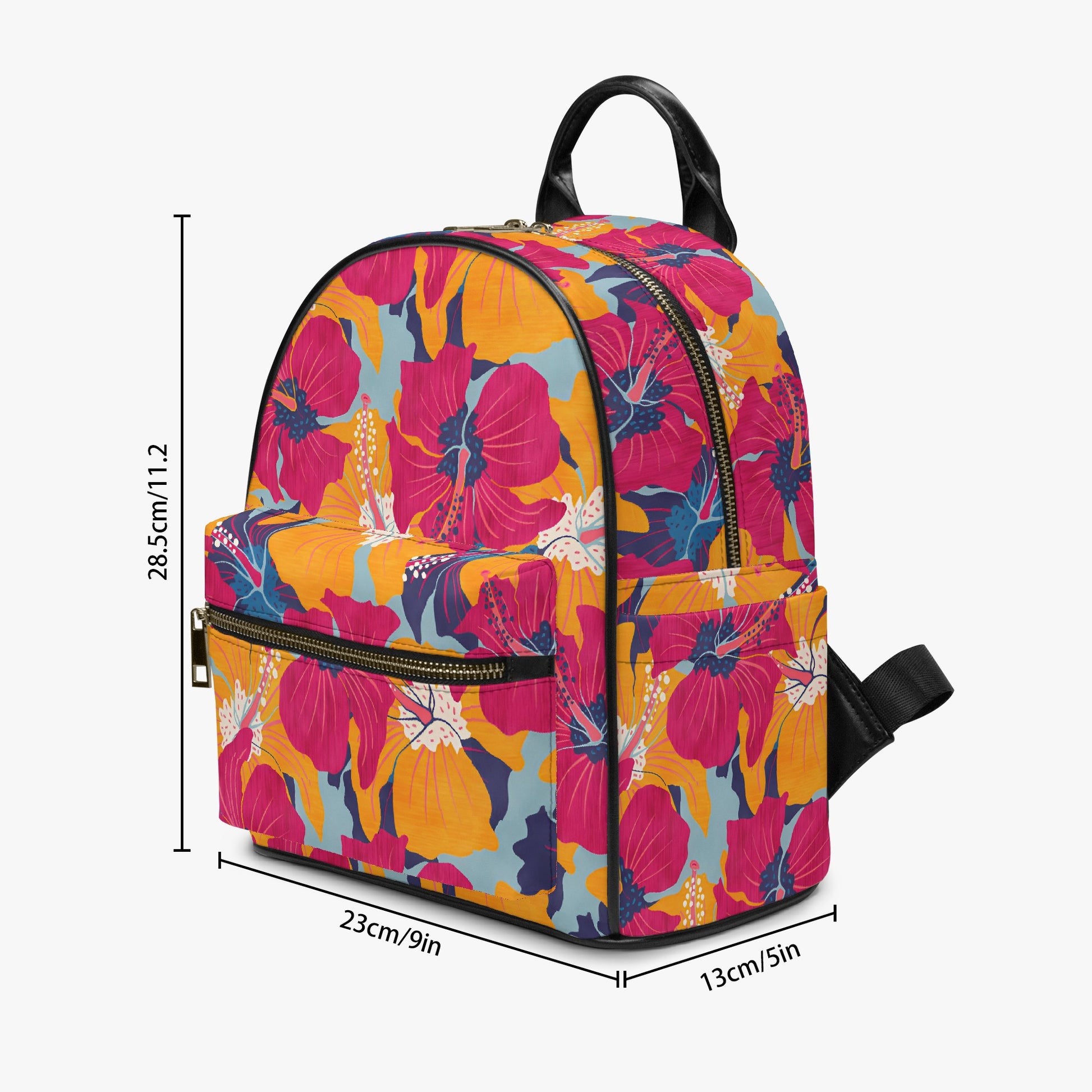 Hibiscus Hues Mini Backpack: Tropical Floral Paradise