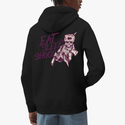 Eat Sleep Shoot - Premium Skull Graphic Pullover Hoodie