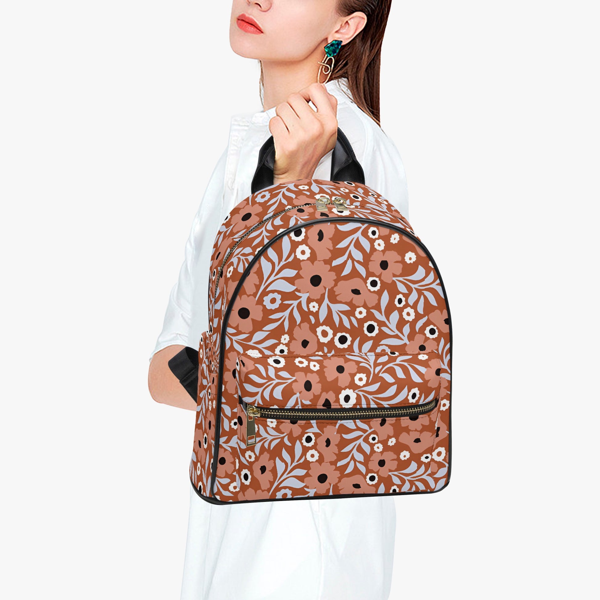 Autumn Bloom Mini Backpack: Rustic Floral Charm